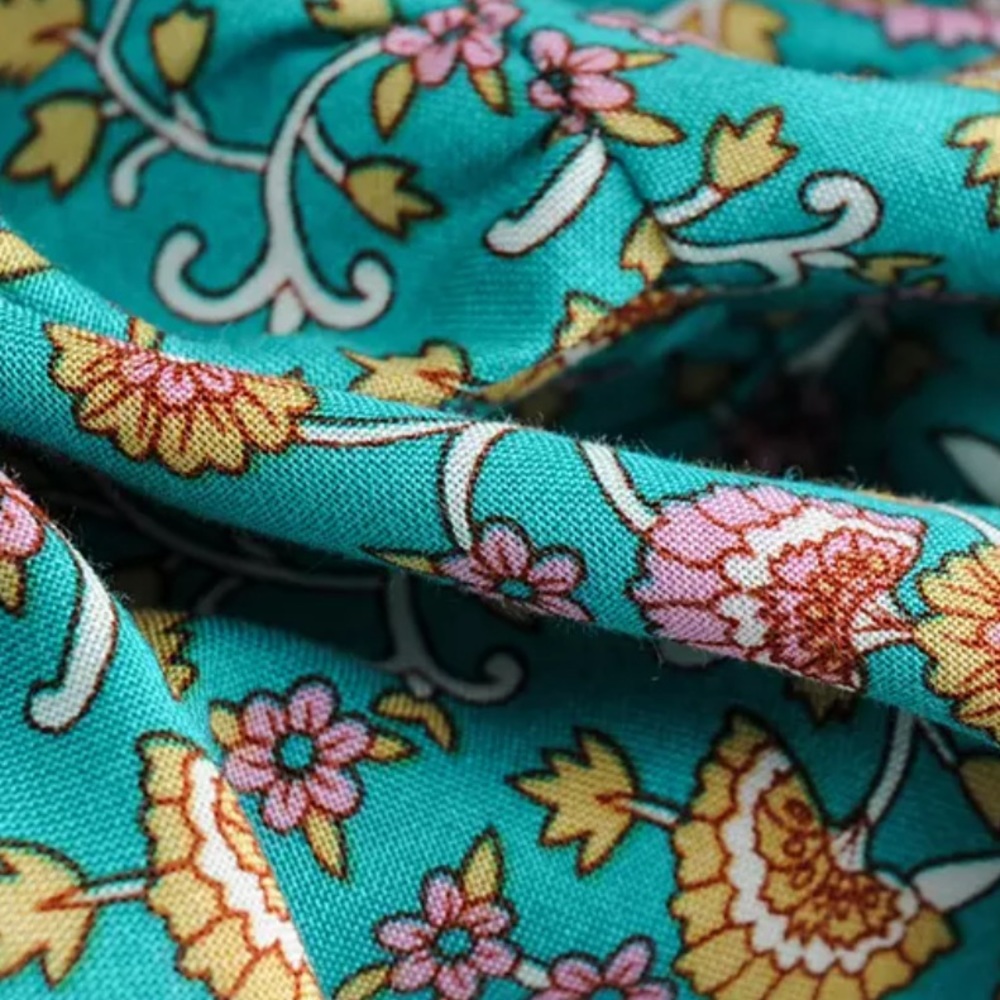 Bohemian Floral Print Maxi Dress Blue Gypsy - Picture 16 of 16